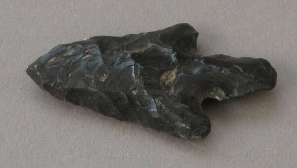 Arrowhead made from obsidian