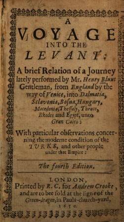 A voyage into the Levant