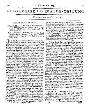 Hopf, C. G.: Commentarien der neuen Arzneykunde. Bd. 3, St. 1-2-Bd. 4. Tübingen: Heerbrandt 1795-96