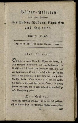 Viertes Stück. Sonnabends, den 28sten Januar 1797