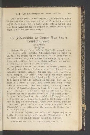 Die Indianermission der Church Miss. Soc in Britisch-Nordamerika