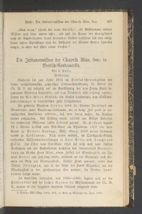 Die Indianermission der Church Miss. Soc in Britisch-Nordamerika