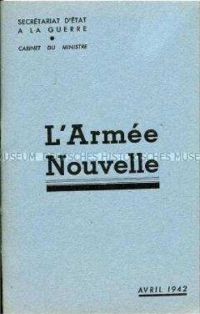Broschüre aus Vichy-Frankreich über die "Armée Nouvelle"