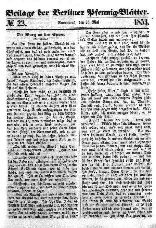 Beilage: No. 22, Sonnabend, den 28. Mai