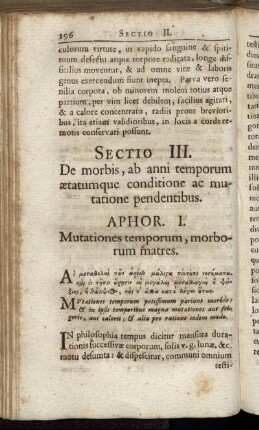 Aphor I. Mutationes temporum, morborum matres. - Aphor. XI. Æstivi morbi a veris hiemisque intemperatura.
