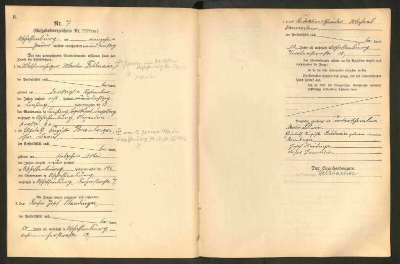 Standesamtsbuch der Stadt Aschaffenburg: Eheschließungen 252/1930 - 130/1931