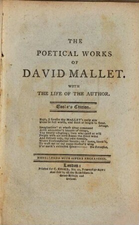 The poetical works of David Mallet