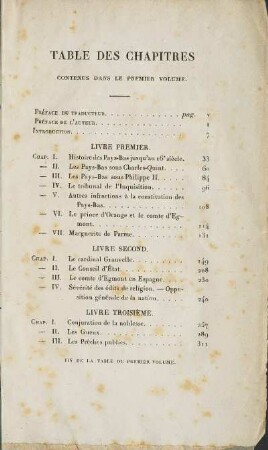 Table Des Chapitres