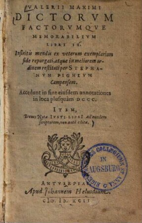 Dictorum factorumque memorabilium libri IX.