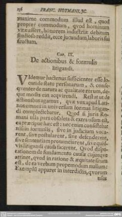 Cap. IX. De actionibus & formulis litigandi