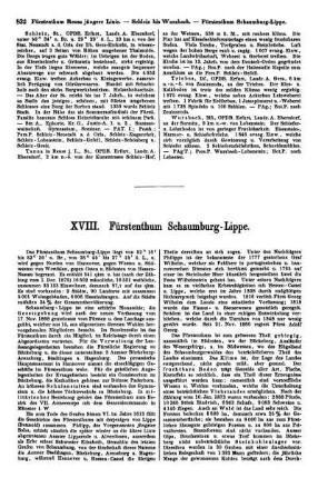 XVIII. Fürstenthum Schaumburg-Lippe