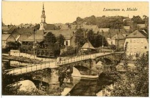 Lunzenau. Blick auf Lunzenau, Brücke