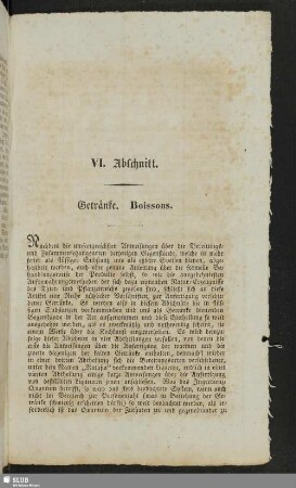 VI. Abschnitt. Getränke. Boissons