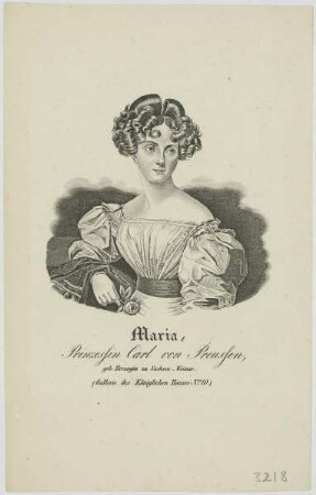 Bildnis der Maria, Prinzessin Carl von Preussen, geb. Herzogin zu Sachsen-Weimar