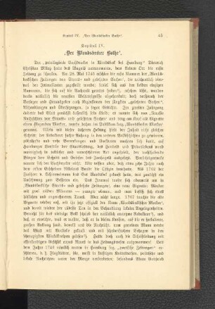 Kapitel IV. "Der Wandsbecker Bothe".