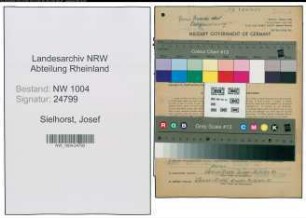Entnazifizierung Josef Sielhorst , geb. 18.03.1905 (Wasserbauarbeiter)