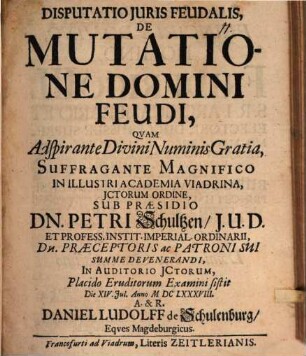 Disp. iur. feud. de mutatione domini feudi