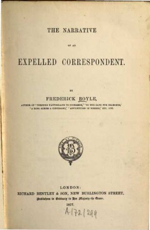 The narrative of an expelled correspondent