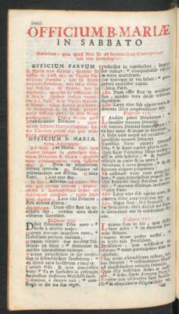 Officium Mariae In Sabbato