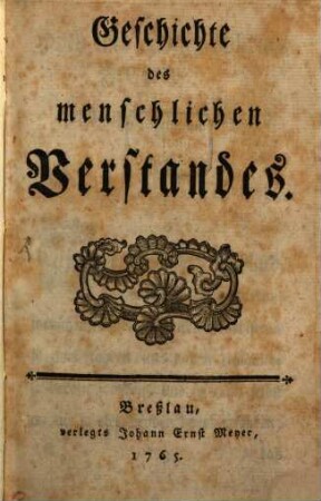 Geschichte des menschlichen Verstandes