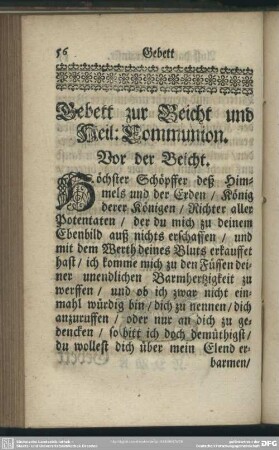 Gebet zur Beicht und Heil. Communion