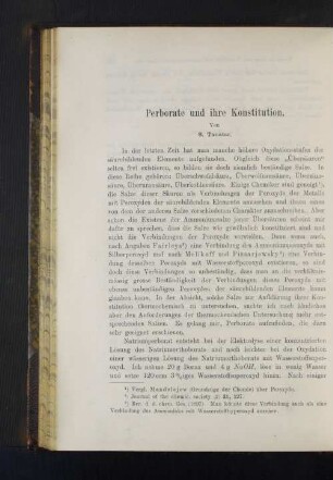 Perborate und ihre Konstitution
