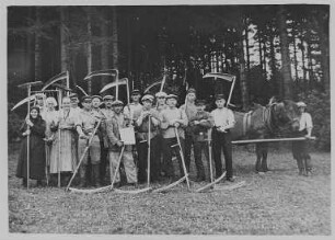Gegenseitige Hilfe der Kleinbauern im Erzgebirge - Getreidemahd mit der Wurfsense : Gegenseitige Hilfe der Kleinbauern im Erzgebirge
