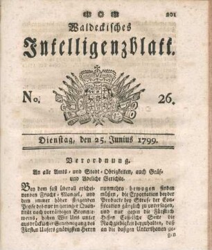 No. 26, Dienstag, den 25. Junius 1799