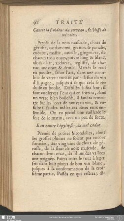 Contre la froideur du cerveau, foiblesse de mémoire