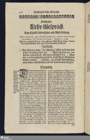Fünffzigstes Lehr-Gespräch. Von Christi Höllenfahrt und Auferstehung