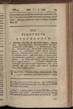 XIII. Timotheus.