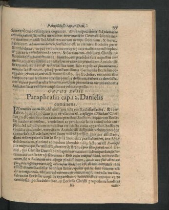 Caput XVIII. Paraphrasin cap. 12. Danielis continens.