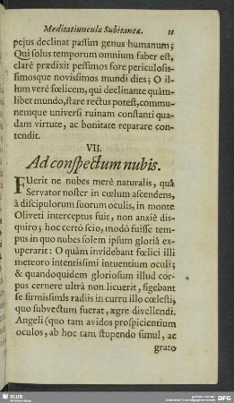 VII. Ad conspectum nubis