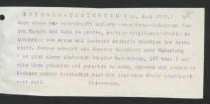 30 Kriegsnachrichten 11. Juni 1915