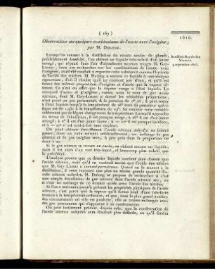 Observations sur quelques combinaisons de l´azole avec l´oxigène;
