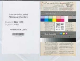 Entnazifizierung Josef Nettekoven, geb. 13.07.1890 (Steuergehilfe)