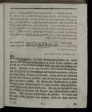Zur neuen Auflage. - Anrede an christliche Landleute.
