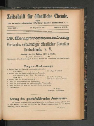 Heft XVIII, Jahrgang XXIII