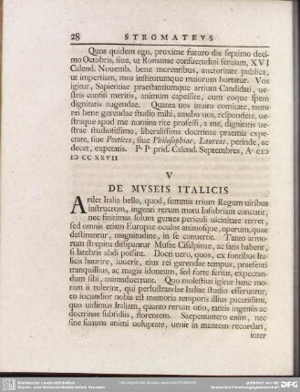 V De Museis Italicis