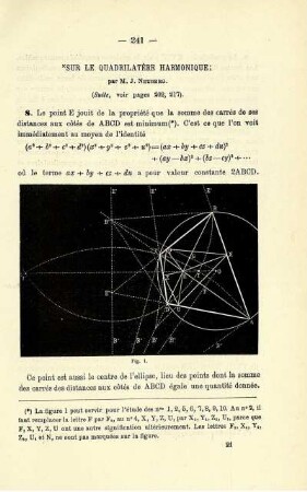 SUR LE QUADRILATÈRE HARMONIQUE.