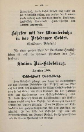 Fahrten mit der Wannseebahn in das Potsdamer Gebiet