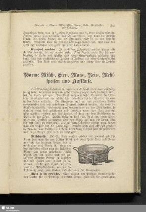 Warme Milch-, Eier-, Mais-, Reis-, Mehlspeisen und Aufläufe