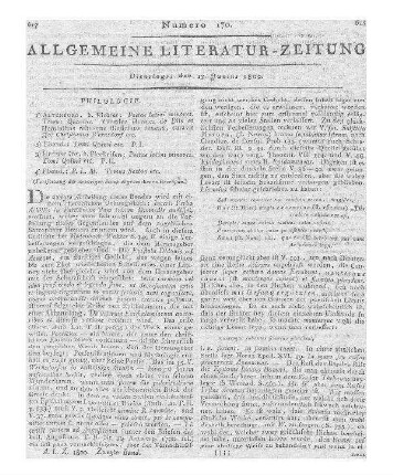 Poetae latini minores etc. (Fortsetzung der im vorigen Stück abgebrochenen Recension.)