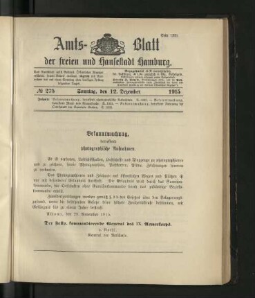 No. 275, 12. Dezember 1915