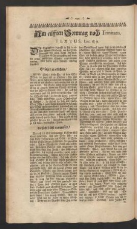 Am eilfften Sonntag nach Trinitatis