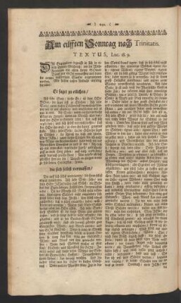 Am eilfften Sonntag nach Trinitatis
