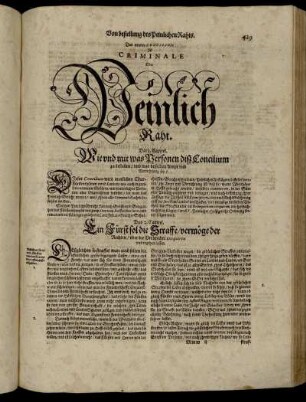 Das neunte Concilium Ist Criminale
