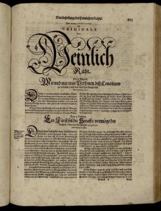 Das neunte Concilium Ist Criminale