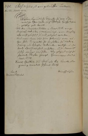 Aufforderung des Magisters Köhler zur Rücksendung der ihm im Jahr 1756 aus dem Calenbergischen Archiv übersandten Urkunden.