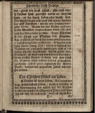 I. Der Christen Glück im Leben